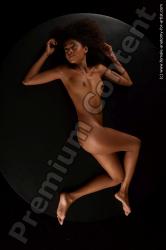 Nude Woman Black Laying poses - ALL Slim Laying poses - on back medium black Standard Photoshoot Pinup